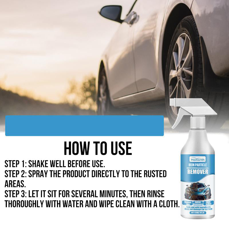 🚗⚙️ Car Rust Remover Spray – Dissolves Iron Particles, Safe on Paint & Easy Application 🧽