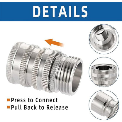 Stainless Steel Garden Hose Quick Connect Fittings Set