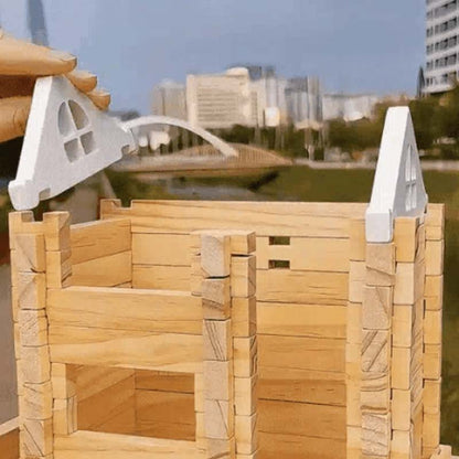 🧩  Educational Wooden Building Blocks - 108 PCS with Storage Bag for Creative STEM Learning & Fine Motor Skills 🏗️🎒