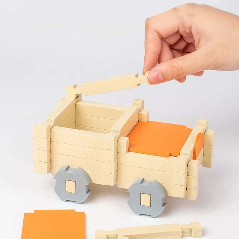 🧩  Educational Wooden Building Blocks - 108 PCS with Storage Bag for Creative STEM Learning & Fine Motor Skills 🏗️🎒