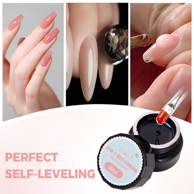 💎 BUY 1 GET 1 FREE! 💎 2-in-1 Self-Leveling Nail Builder Gel – Base + Builder in One, 15s Quick Cure for Salon-Quality Nails at Home
