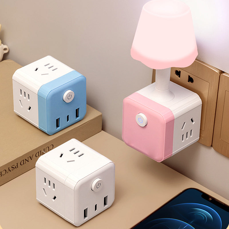2-in-1 Cube Socket LED Night Lamp