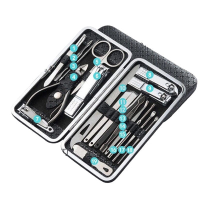 💥Stainless Steel Manicure Sets with PU Leather Case