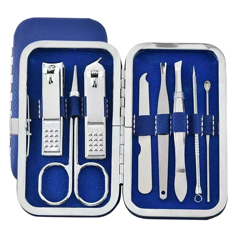 💥Stainless Steel Manicure Sets with PU Leather Case