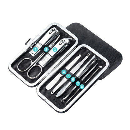 💥Stainless Steel Manicure Sets with PU Leather Case