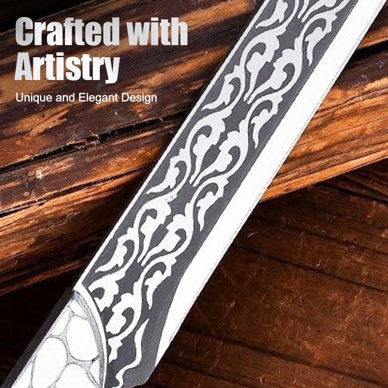 🔪  FULL-TANG SURVIVAL KNIFE - 8" Stainless Steel Blade with Fire Starter, Multi-Tool Kit Included, Perfect for Outdoor Adventures and Camping 🏕️🔥