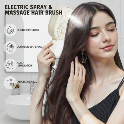 📢📢70 %  OFF💆 ✨ 3-in-1 Electric Spray & Massage Hair Brush