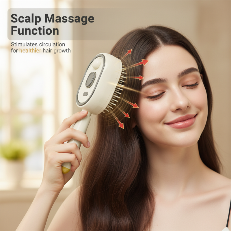 📢📢70 %  OFF💆 ✨ 3-in-1 Electric Spray & Massage Hair Brush