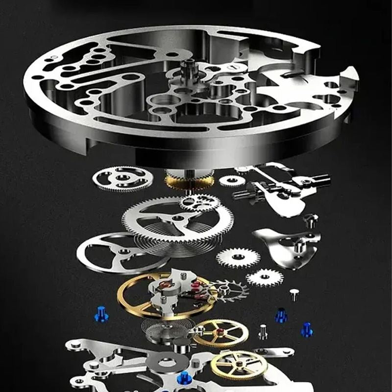 Men's Waterproof Roman Skeleton Automatic Mechanical Watch