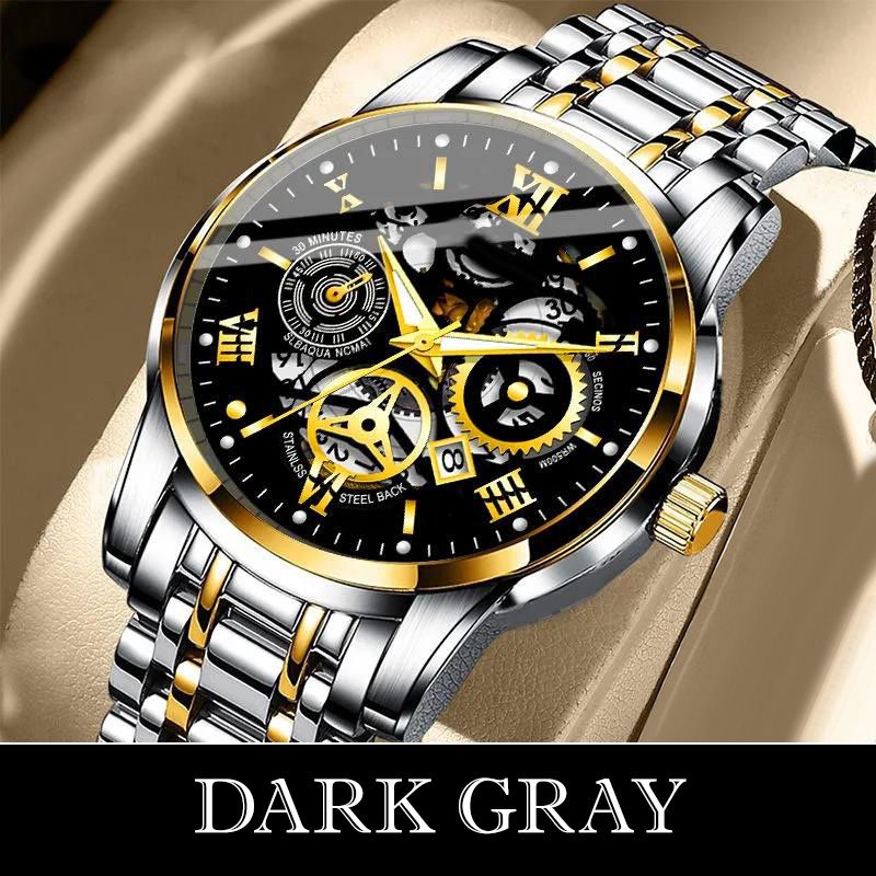 Men's Waterproof Roman Skeleton Automatic Mechanical Watch