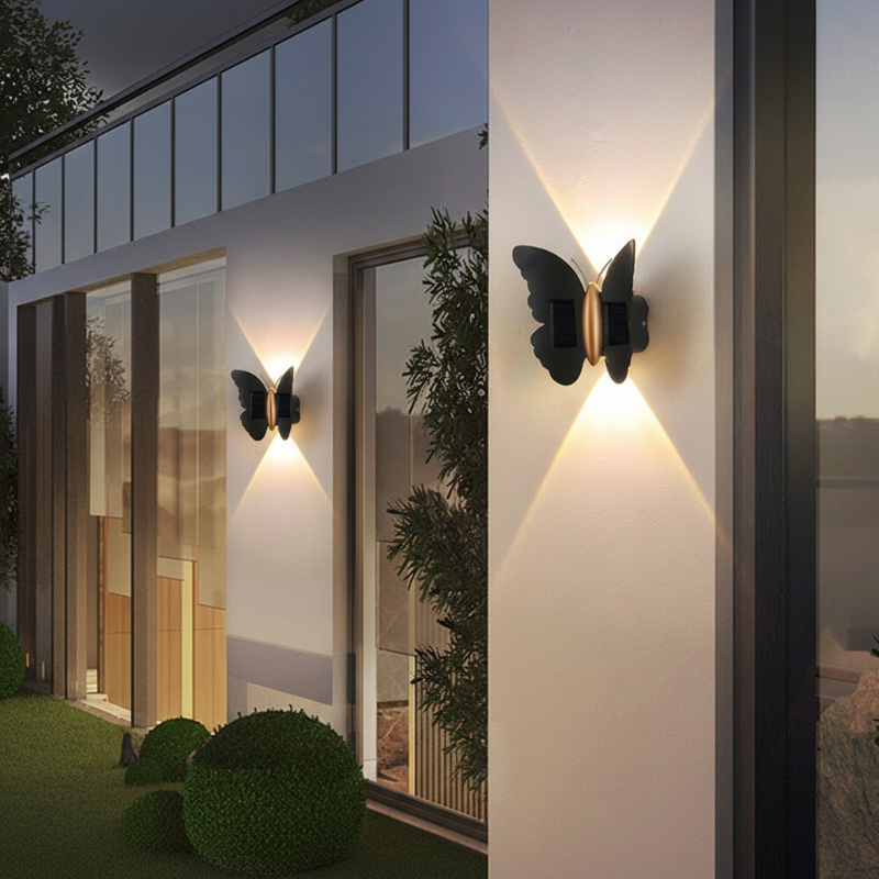 Unique Waterproof Solar Butterfly & Bat LED Wall Sconce