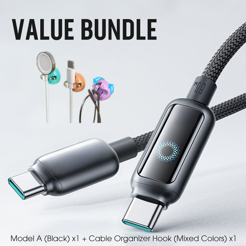 Value Bundle: Smart Power-Off Fast Charging Cable + Cable Organizer Hook