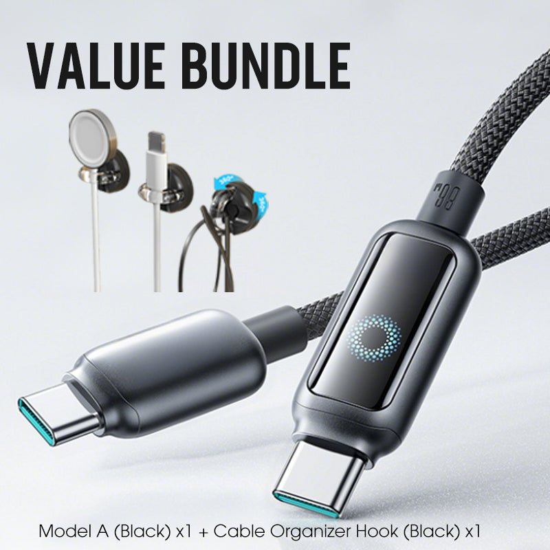 Value Bundle: Smart Power-Off Fast Charging Cable + Cable Organizer Hook