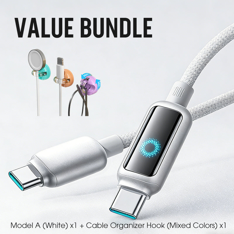 Value Bundle: Smart Power-Off Fast Charging Cable + Cable Organizer Hook