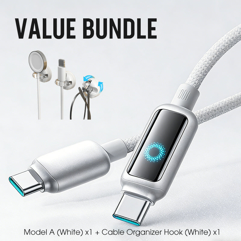 Value Bundle: Smart Power-Off Fast Charging Cable + Cable Organizer Hook