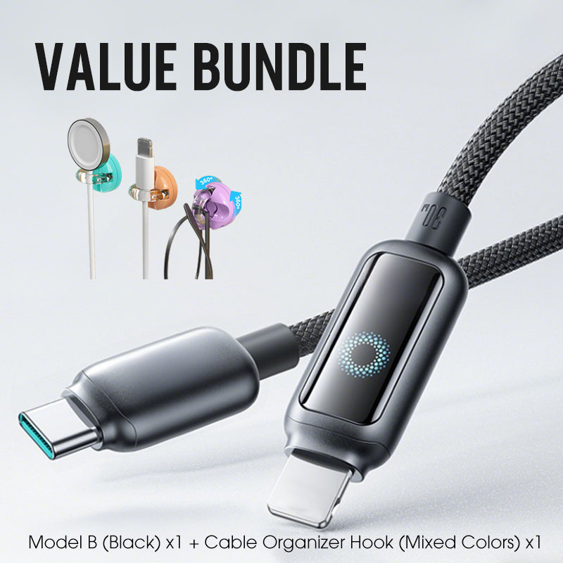 Value Bundle: Smart Power-Off Fast Charging Cable + Cable Organizer Hook