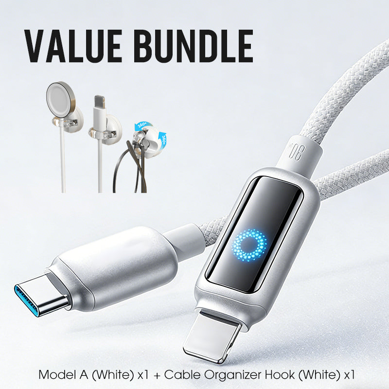 Value Bundle: Smart Power-Off Fast Charging Cable + Cable Organizer Hook