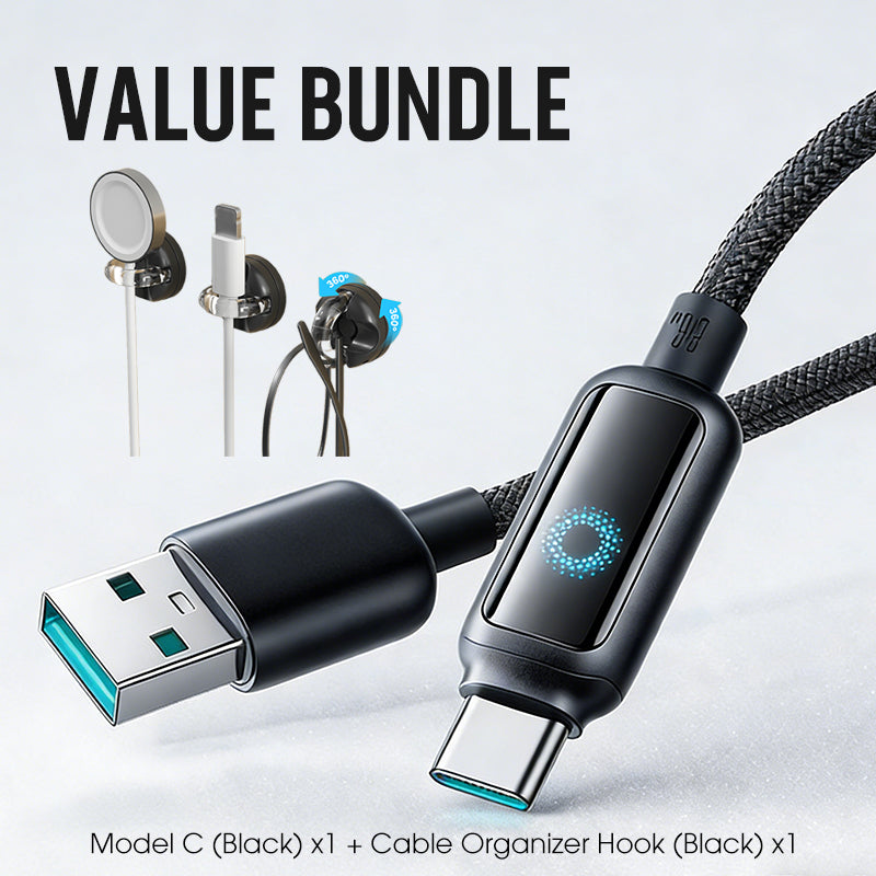 Value Bundle: Smart Power-Off Fast Charging Cable + Cable Organizer Hook