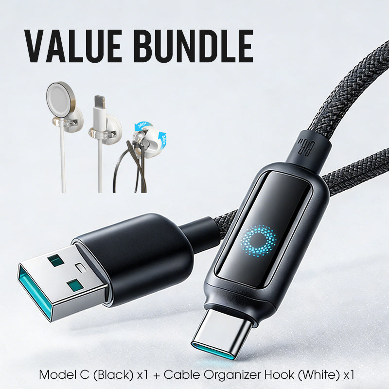 Value Bundle: Smart Power-Off Fast Charging Cable + Cable Organizer Hook