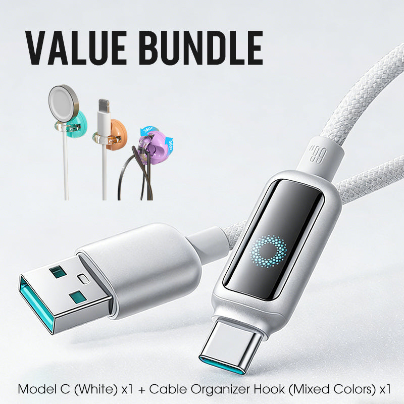 Value Bundle: Smart Power-Off Fast Charging Cable + Cable Organizer Hook