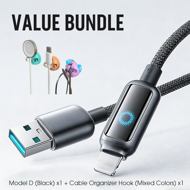Value Bundle: Smart Power-Off Fast Charging Cable + Cable Organizer Hook