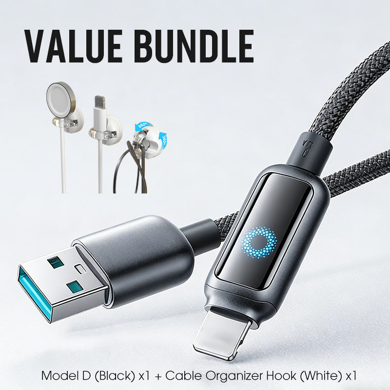 Value Bundle: Smart Power-Off Fast Charging Cable + Cable Organizer Hook