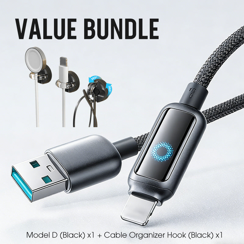 Value Bundle: Smart Power-Off Fast Charging Cable + Cable Organizer Hook