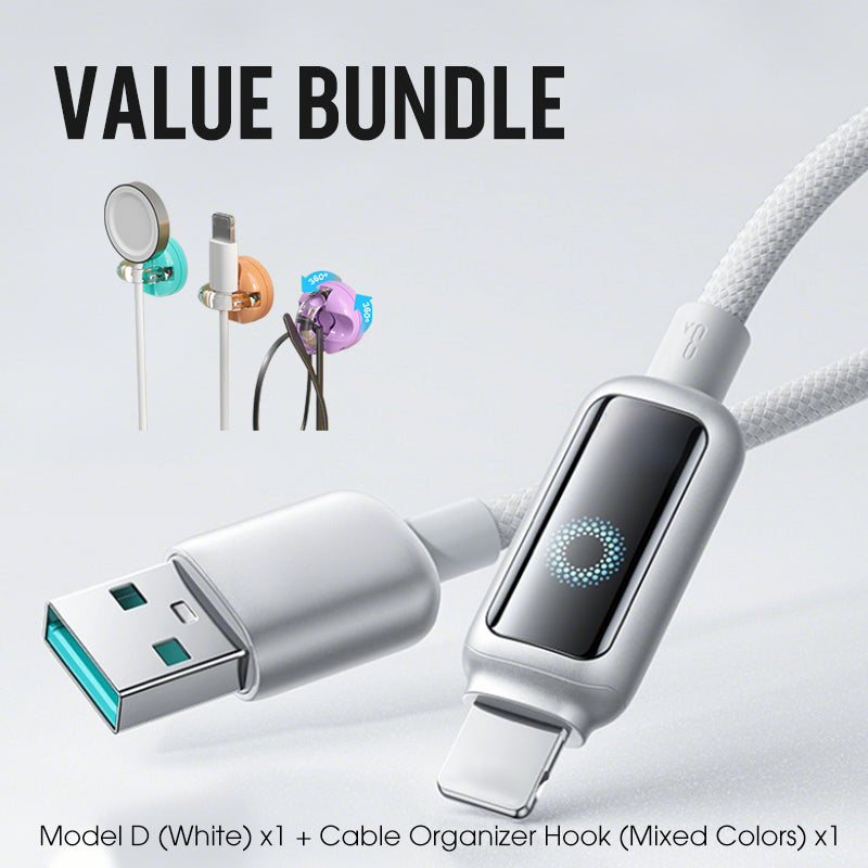 Value Bundle: Smart Power-Off Fast Charging Cable + Cable Organizer Hook
