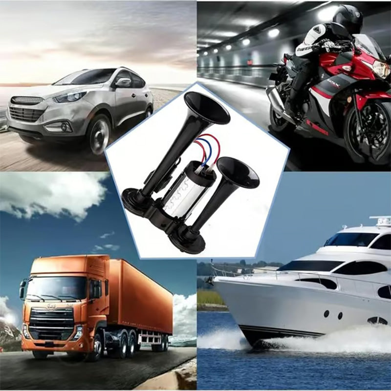 🚨50% OFF! Train Air Horn 120dB – Fits Trucks, Cars & Boats | 12V/24V, Waterproof & Tool-Free Install 🚛🔊