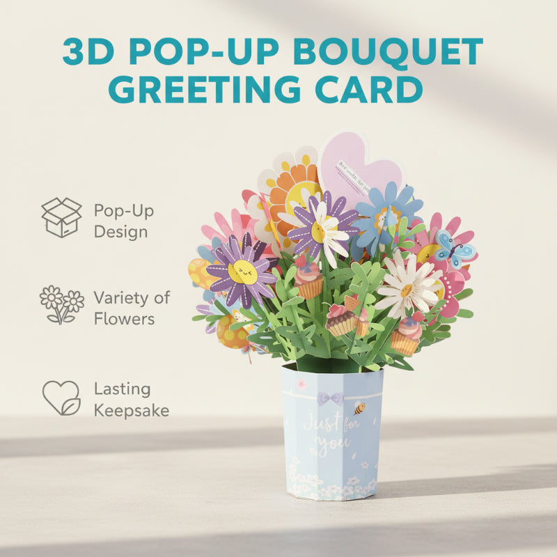 🏆35K+ SOLD! 🌼💌 Forever-Blooming 3D Flower Pop-Up Card– Personalized Love Message & Everlasting Bloom 🎁