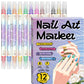 Dual-Tip Nail Art Marker Pen Set