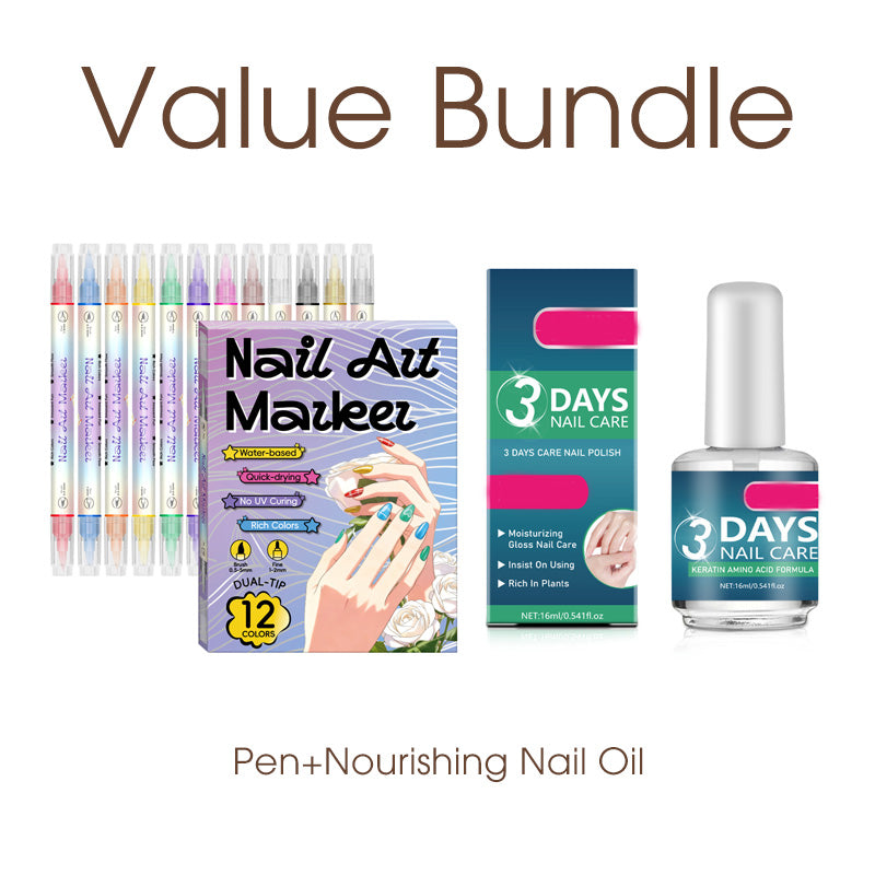 Dual-Tip Nail Art Marker Pen Set