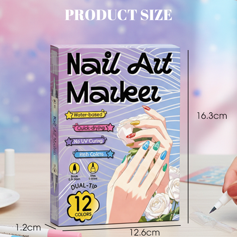Dual-Tip Nail Art Marker Pen Set