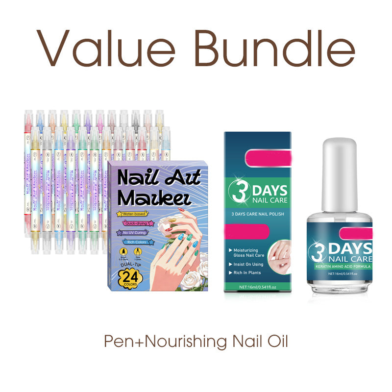 Dual-Tip Nail Art Marker Pen Set