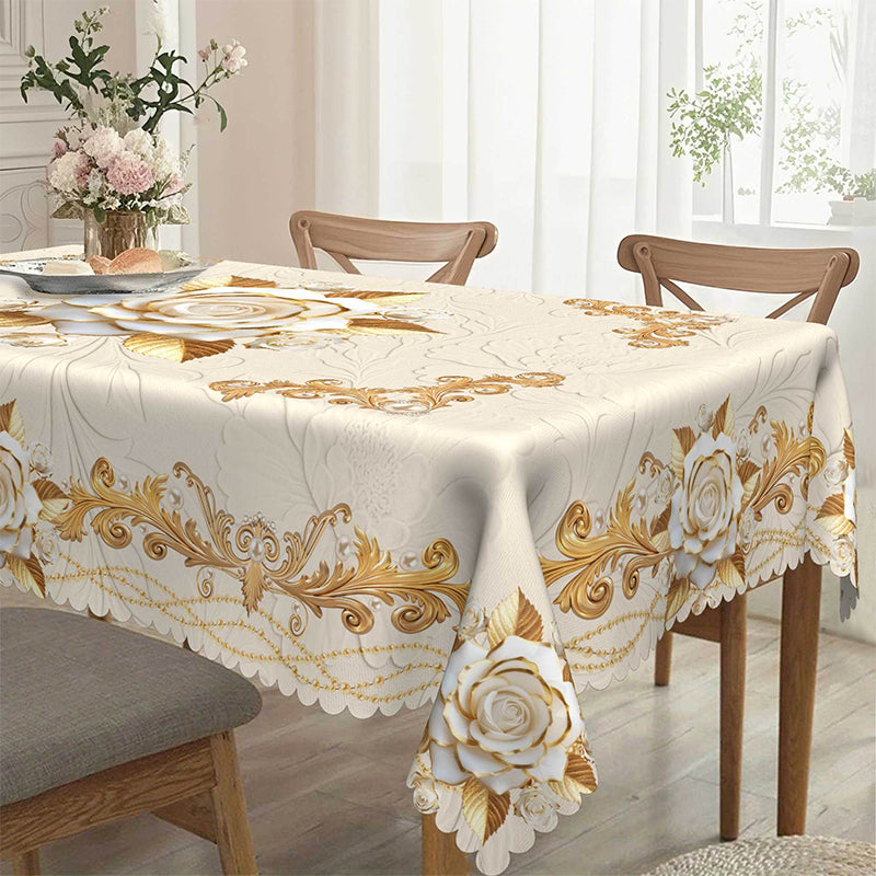 🔥Hot Sale Deals-Waterproof Gold Rose Tablecloth
