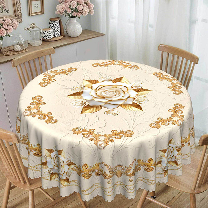 🔥Hot Sale Deals-Waterproof Gold Rose Tablecloth