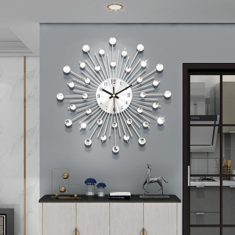 📢📢50%  OFF !! ⏰ Creative Rhinestone Wall Clock – Silent, Minimalist Luxury for Living Room, Dining & Entryway! 💎🏡