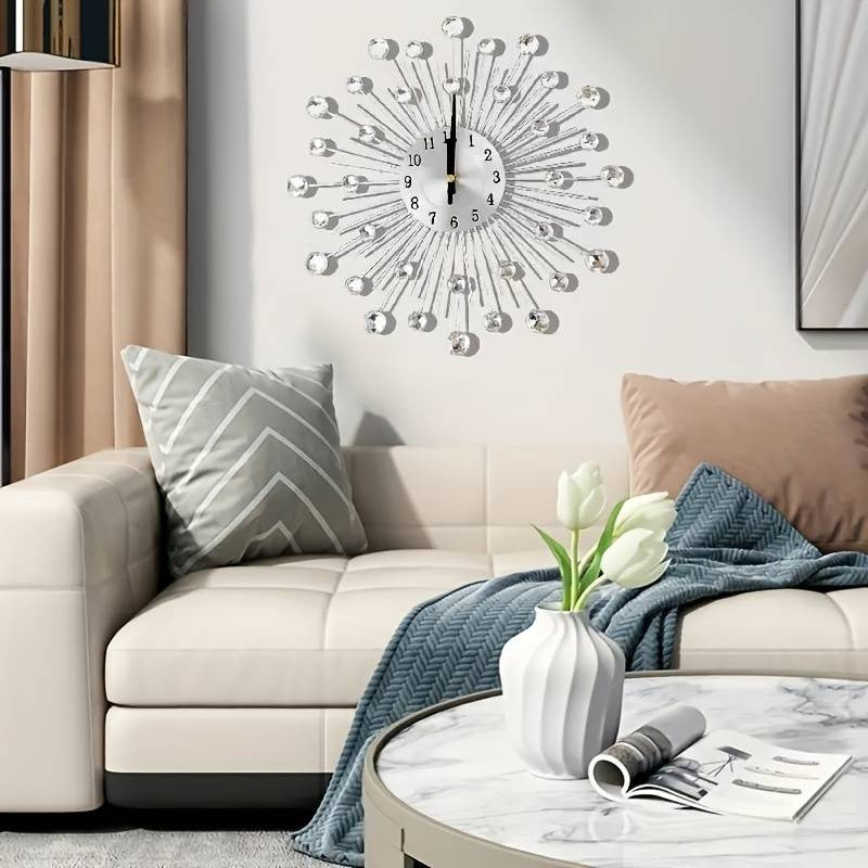 📢📢50%  OFF !! ⏰ Creative Rhinestone Wall Clock – Silent, Minimalist Luxury for Living Room, Dining & Entryway! 💎🏡