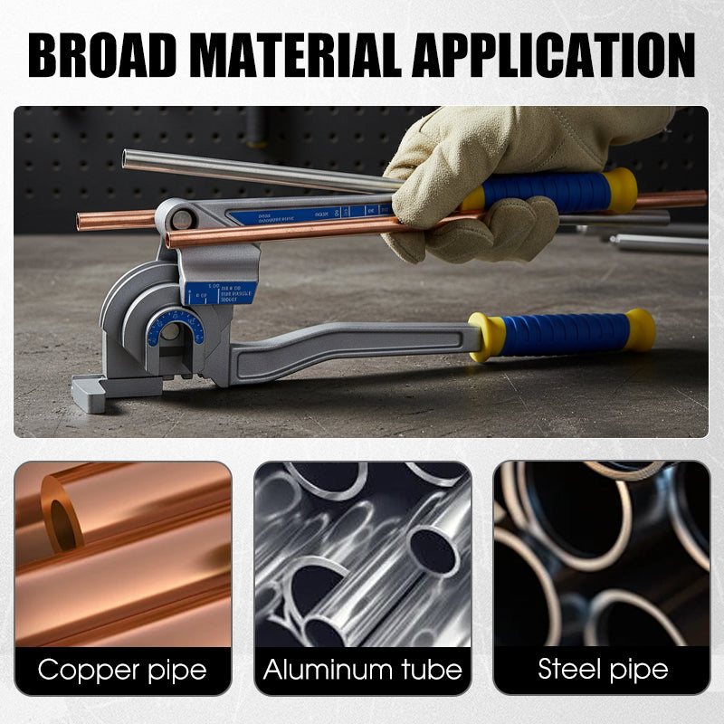 VEVOR Pipe Tube Bender,  , 1/4", 3/8", 1/2" OD, 3 in 1 Manual Level Tube Bender, 180° Copper Aluminum Pipes Bending Tool for Automotive Repair, HVAC Air Conditioning