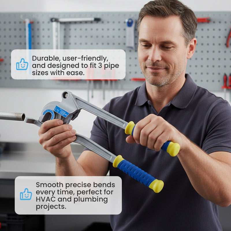 VEVOR Pipe Tube Bender,  , 1/4", 3/8", 1/2" OD, 3 in 1 Manual Level Tube Bender, 180° Copper Aluminum Pipes Bending Tool for Automotive Repair, HVAC Air Conditioning