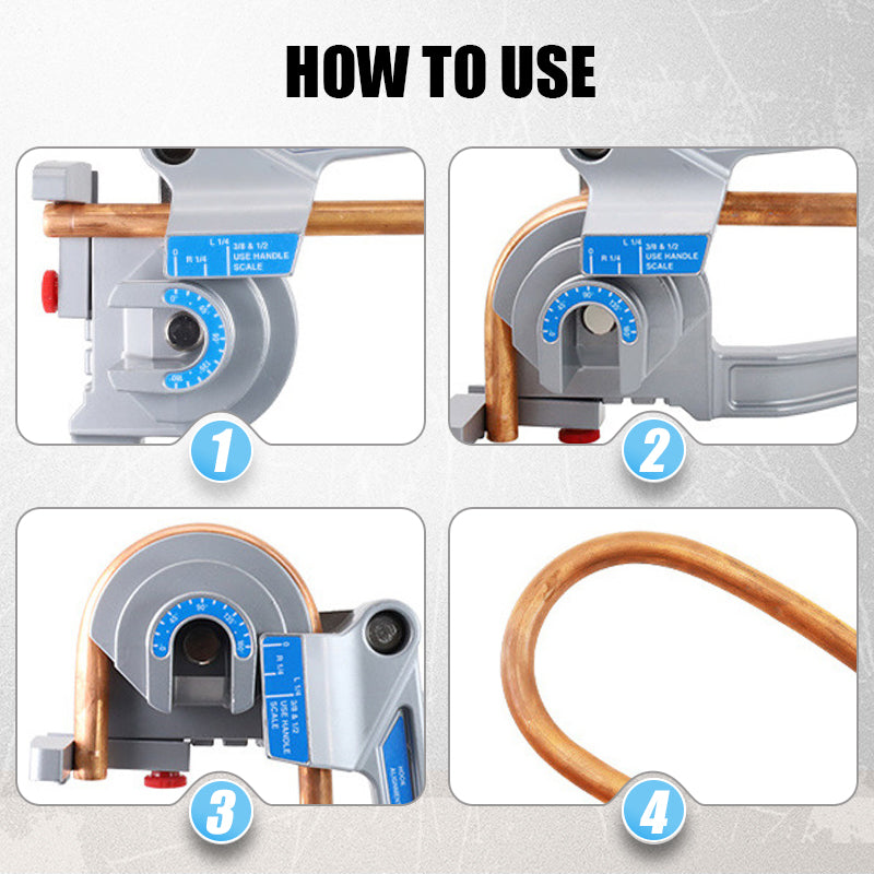 VEVOR Pipe Tube Bender,  , 1/4", 3/8", 1/2" OD, 3 in 1 Manual Level Tube Bender, 180° Copper Aluminum Pipes Bending Tool for Automotive Repair, HVAC Air Conditioning