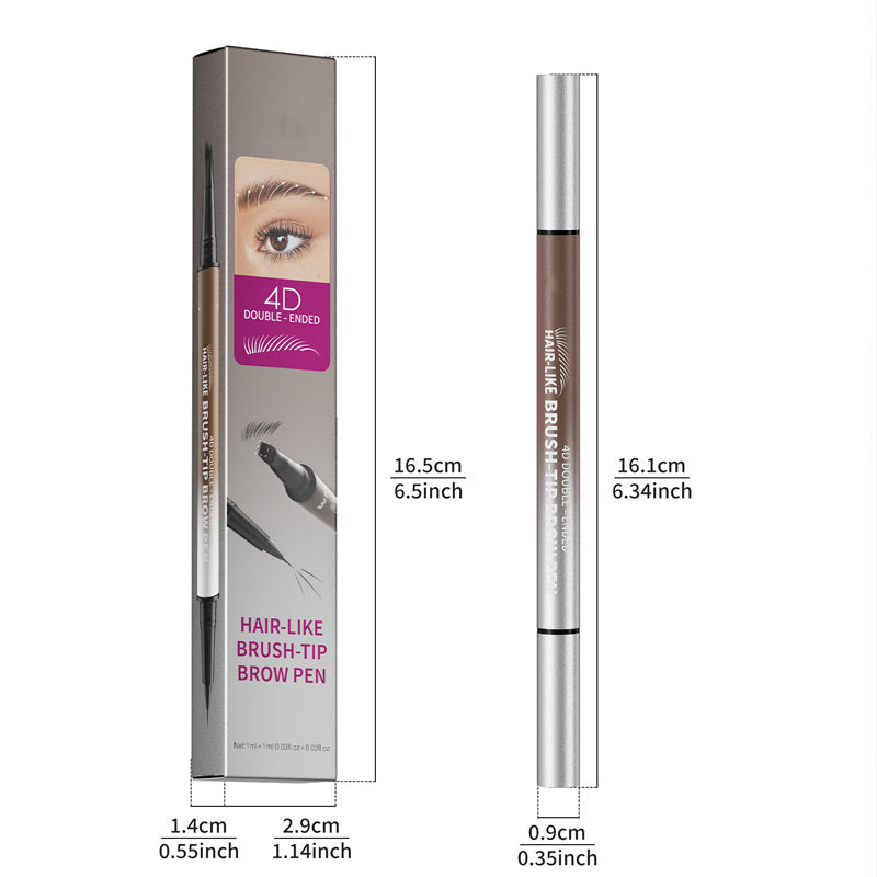 💕50% OFF NOW! 2-in-1 4D Hair-Like Liquid Brow Pen, Waterproof Double-Ended Eyebrow Pen for Natural Microblading Eyebrows
