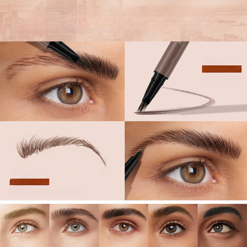 💕50% OFF NOW! 2-in-1 4D Hair-Like Liquid Brow Pen, Waterproof Double-Ended Eyebrow Pen for Natural Microblading Eyebrows