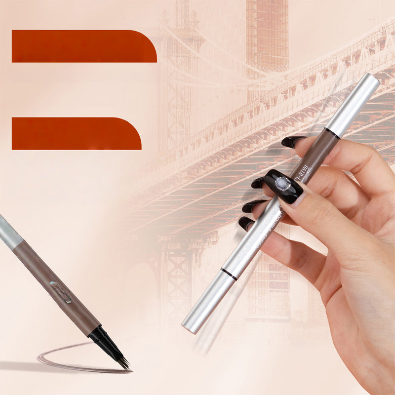 💕50% OFF NOW! 2-in-1 4D Hair-Like Liquid Brow Pen, Waterproof Double-Ended Eyebrow Pen for Natural Microblading Eyebrows