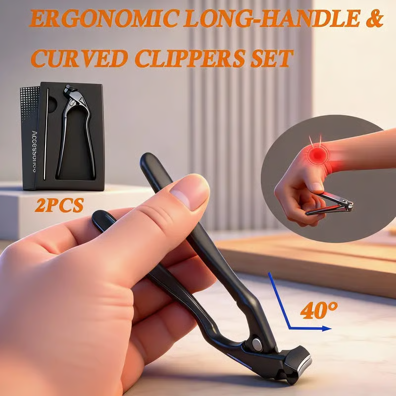📢📢50% OFF NOW✨🔥Curved stainless steel nail clippers – Ergonomic and easy for seniors to use