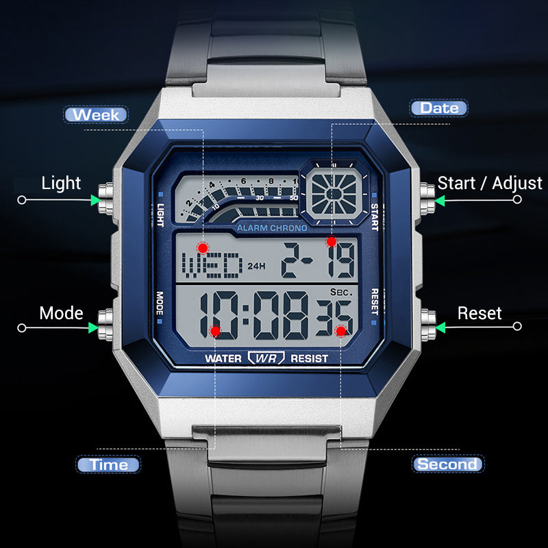 🔥Unisex Square Digital Watch with Luminous Display