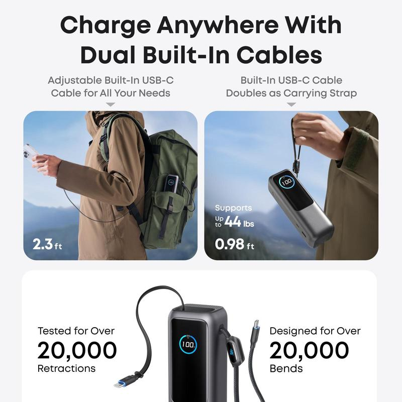 📢📢50% OFF !!!⏰🔥Portable Charger with Built-in Cable⚡
