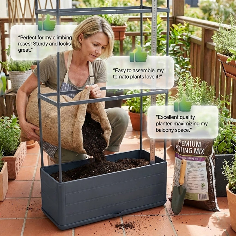 📢📢50% OFF !! ⏰Rectangular Planter Box with Integrated Trellis