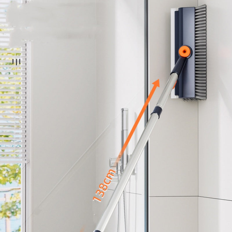 🧹 LIMITED TIME 50% OFF! ✨ 3-in-1 Floor Scrub Brush with Long Handle – Adjustable Head, Squeegee & Tweezers 💦