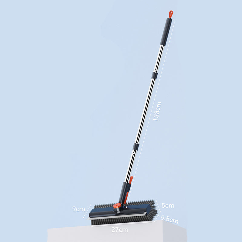 🧹 LIMITED TIME 50% OFF! ✨ 3-in-1 Floor Scrub Brush with Long Handle – Adjustable Head, Squeegee & Tweezers 💦